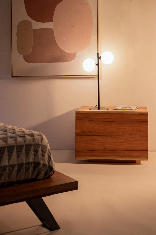 Modern Nightstand with 2 Drawers for Bedroom Storage