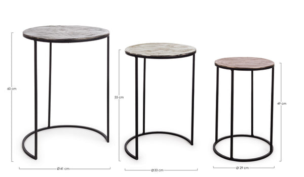 Modern Set of 3 Nesting Side Tables D29/D33/D41