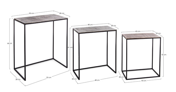Modern Set of 3 Nesting Side Tables L43/L48/L53