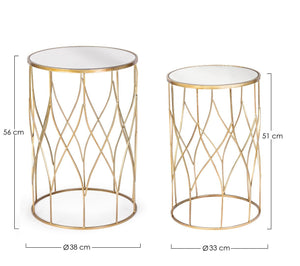 Modern Set of 2 Round Side Tables for Living Room D33/D38