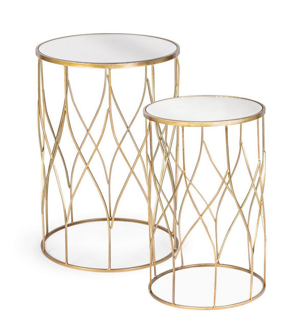 Modern Set of 2 Round Side Tables for Living Room D33/D38
