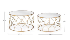 Modern Set of 2 Round Coffee Tables for Living Room D71/D66