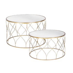 Modern Set of 2 Round Coffee Tables for Living Room D71/D66