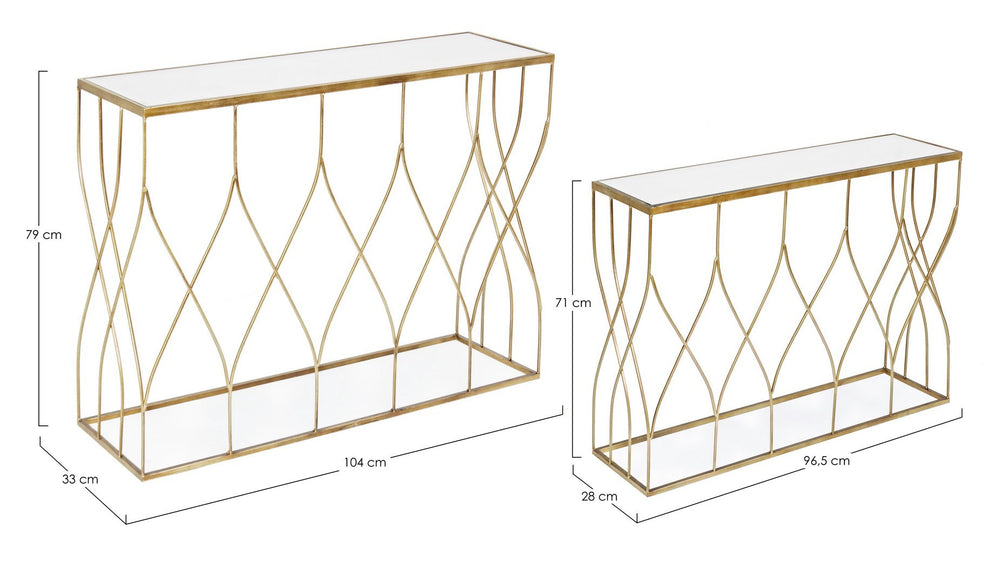 Modern Set of 2 Console Tables for Entryway and Living Room