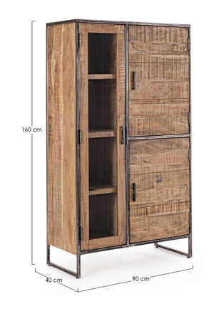 Modern Display Cabinet with 3 Doors for Storage and Showcase