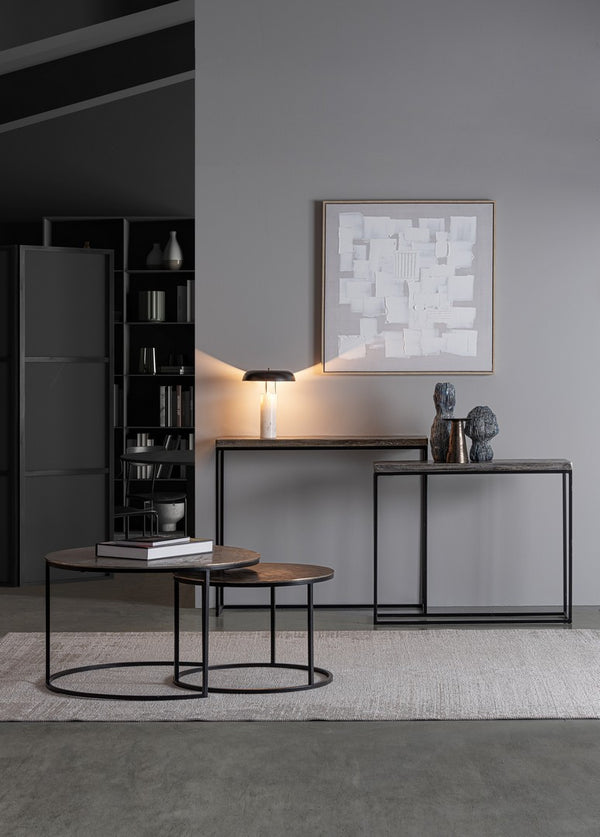 Modern Set of 2 Round Coffee Tables for Living Room D80/D60