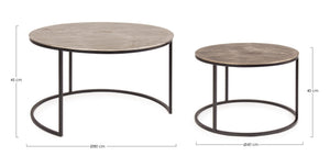 Modern Set of 2 Round Coffee Tables for Living Room D80/D60