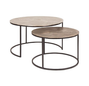 Modern Set of 2 Round Coffee Tables for Living Room D80/D60