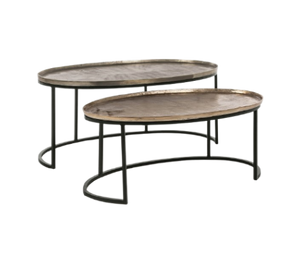 Modern Set of 2 Oval Coffee Tables for Living Room L97/L85
