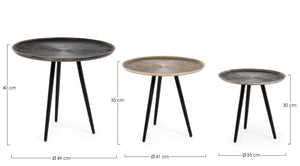 Modern Set of 3 Round Nesting Coffee Tables D49/D41/D33