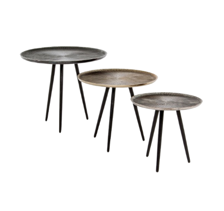 Modern Set of 3 Round Nesting Coffee Tables D49/D41/D33