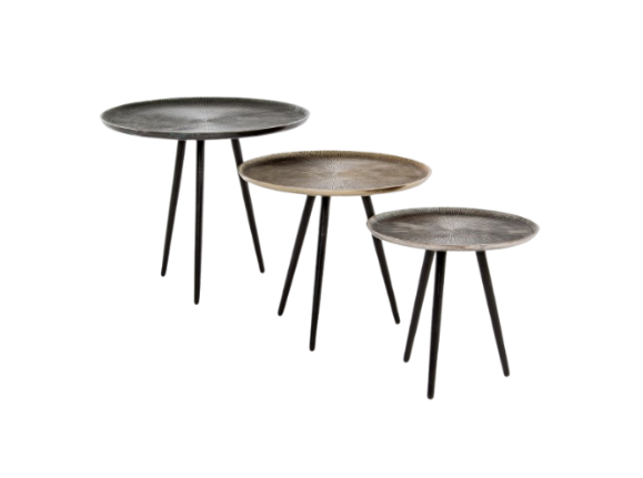 Modern Set of 3 Square Nesting Side Tables D40/D35/D30