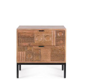 Modern Nightstand with 2 Drawers for Bedroom Storage