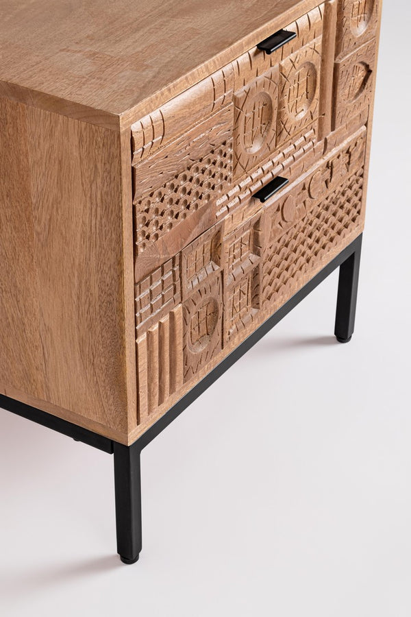 Modern Nightstand with 2 Drawers for Bedroom Storage