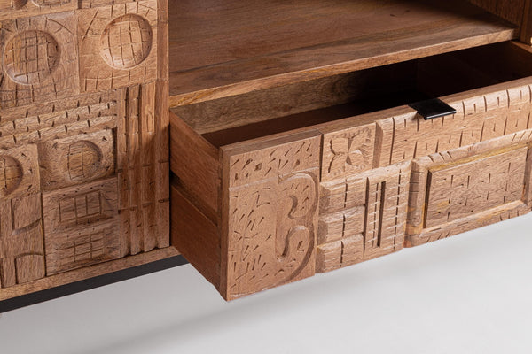 Modern TV Stand with 2 Doors and 1 Drawer for Living Room W140