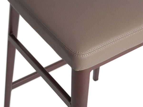 Dark mink eco-leather bench