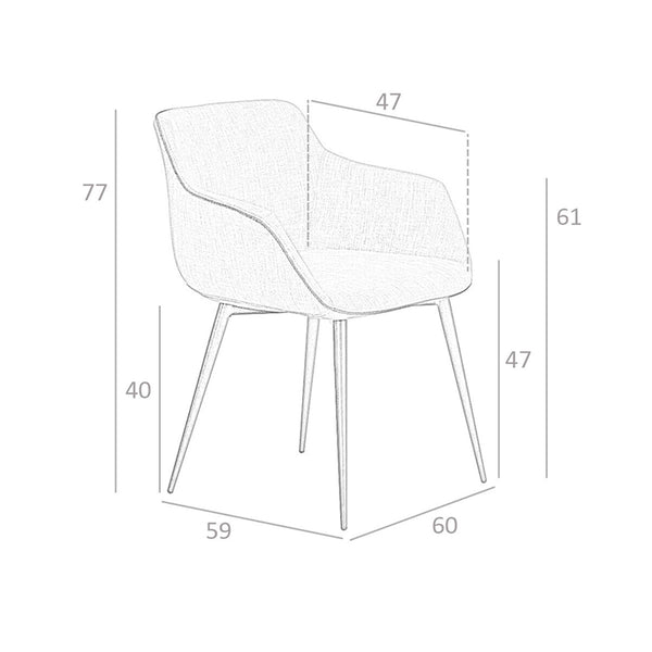 Chair in dark gray fabric