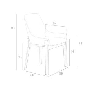 Dark mink eco-leather chair