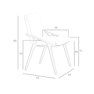 Chair in ecological mink leather