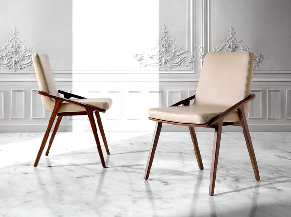 Chair in ecological mink leather