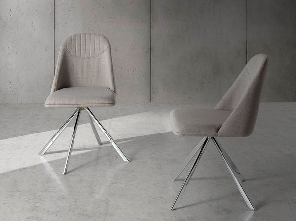 Swivel chair in gray fabric