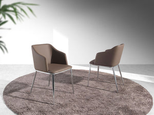 Brown eco-leather chair