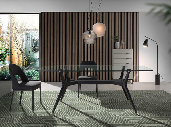 Chair in dark gray fabric