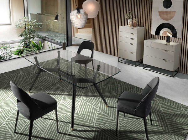 Chair in dark gray fabric