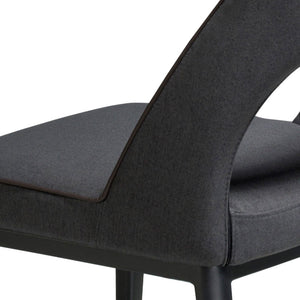 Chair in dark gray fabric