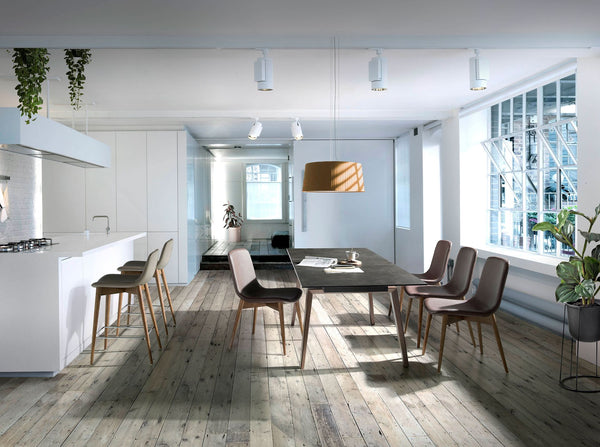 Bench in mink-colored ecological leather