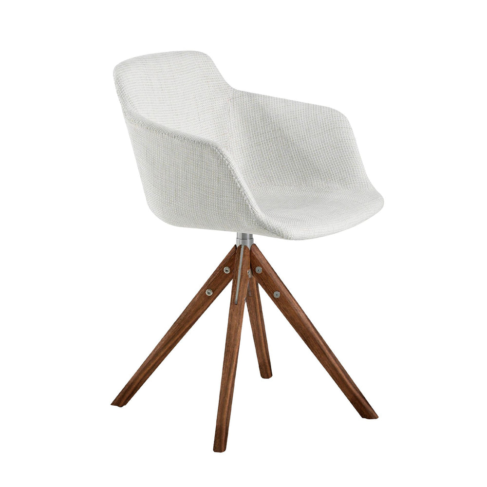 Swivel chair in beige fabric