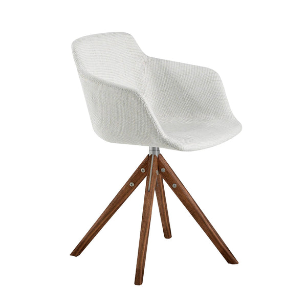 Swivel chair in beige fabric