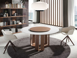 Swivel chair in beige fabric