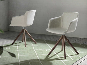 Swivel chair in beige fabric