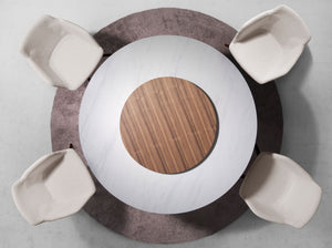 Swivel chair in beige fabric