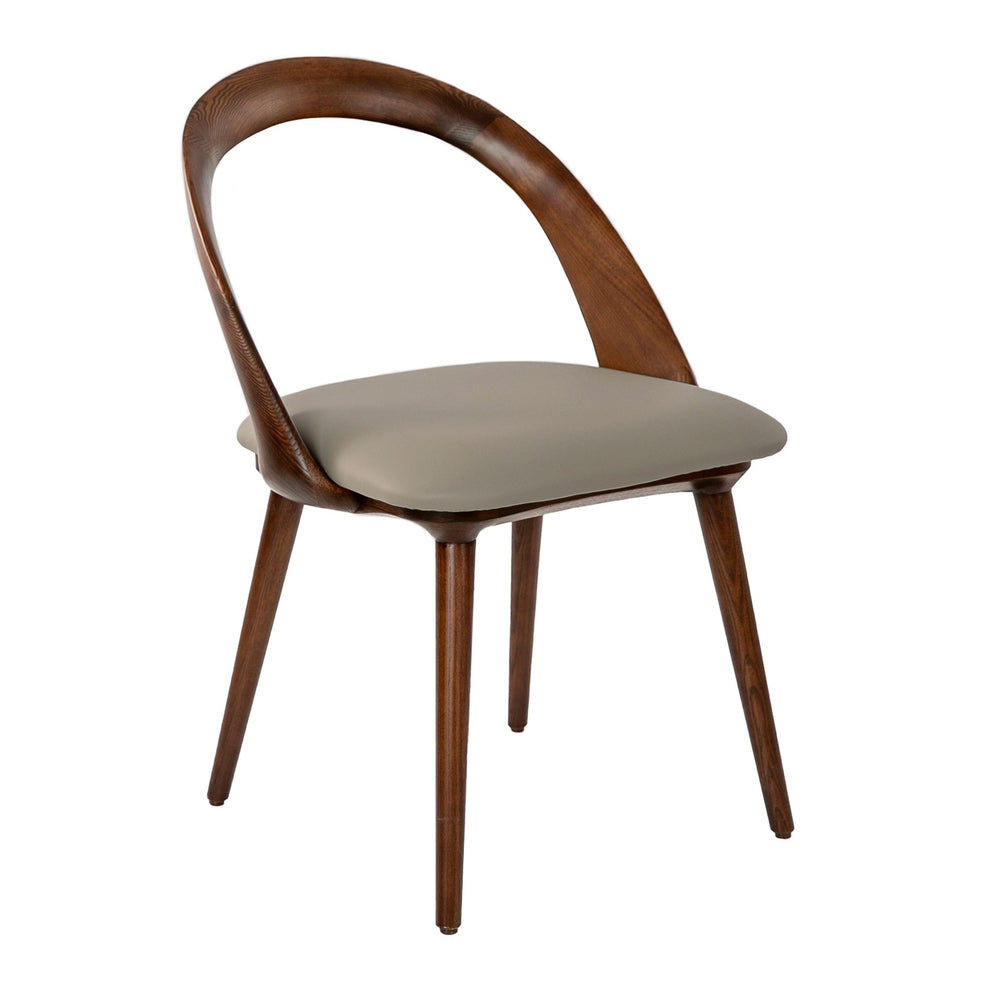 Chair in ecological walnut and mink leather