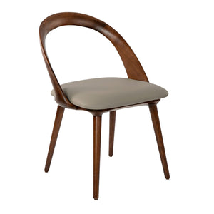Chair in ecological walnut and mink leather