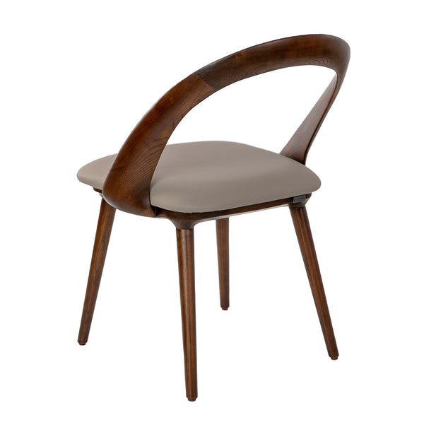Chair in ecological walnut and mink leather