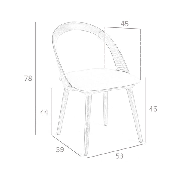 Chair in ecological walnut and mink leather