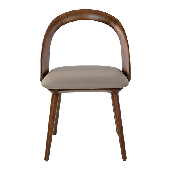 Chair in ecological walnut and mink leather