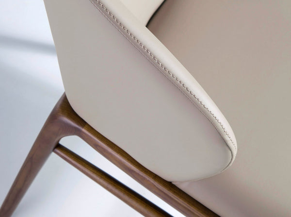 Chair in dark mink eco-leather