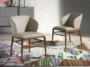 Chair in dark mink eco-leather