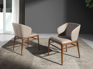 Chair in dark mink eco-leather