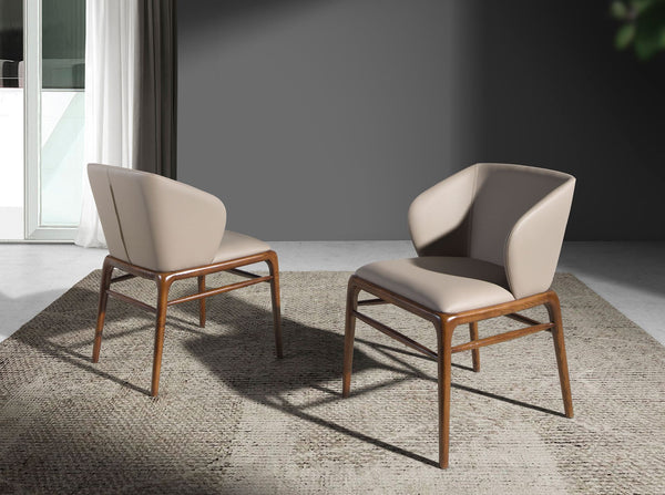 Chair in dark mink eco-leather