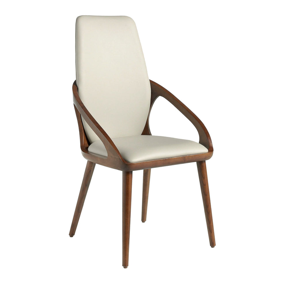 Chair in cream ecological leather