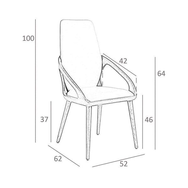 Chair in cream ecological leather