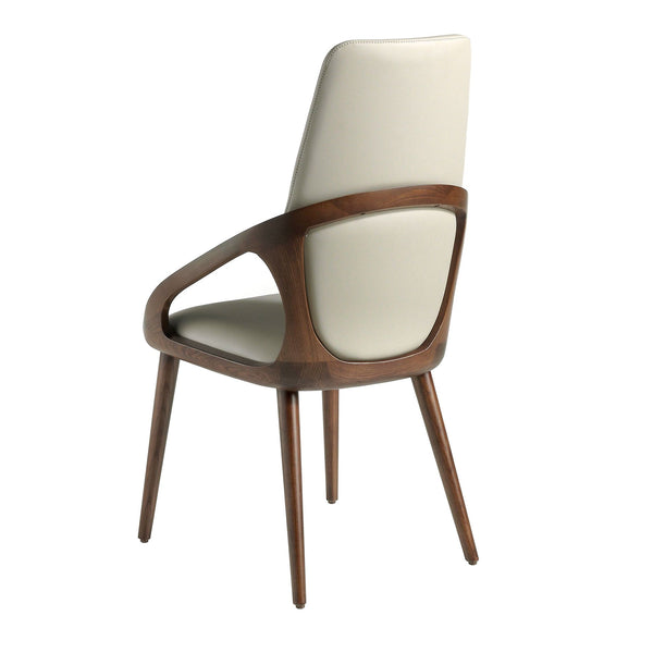 Chair in cream ecological leather