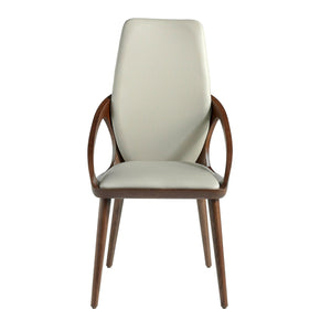 Chair in cream ecological leather