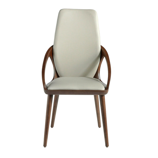 Chair in cream ecological leather