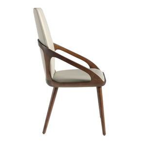 Chair in cream ecological leather